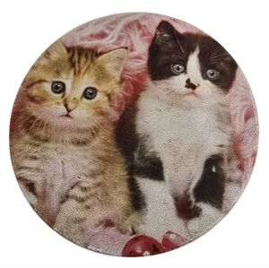 vintage TIN CONTAINER 80s Wang's‎ International Collectible Storage Two Kittens